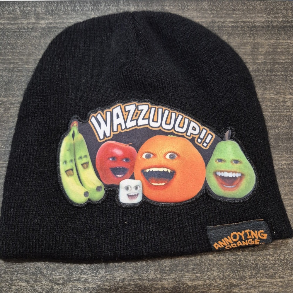 Annoying Orange Beanie Hat  "Wazzuuup!!"